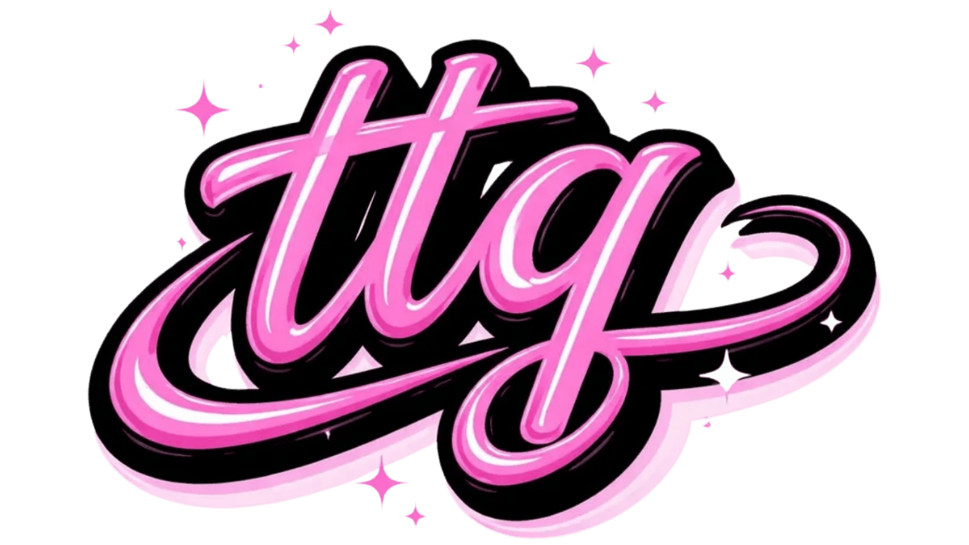 Stylish pink and black calligraphy text on a purple background.